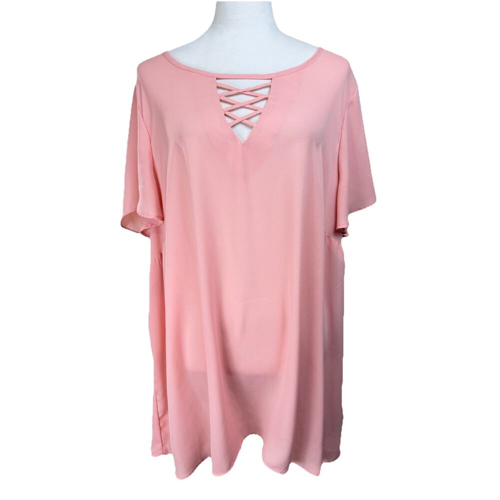 Torrid 4 Blouse Tunic Lightweight Flutter Sleeves Spring Easter Flowy